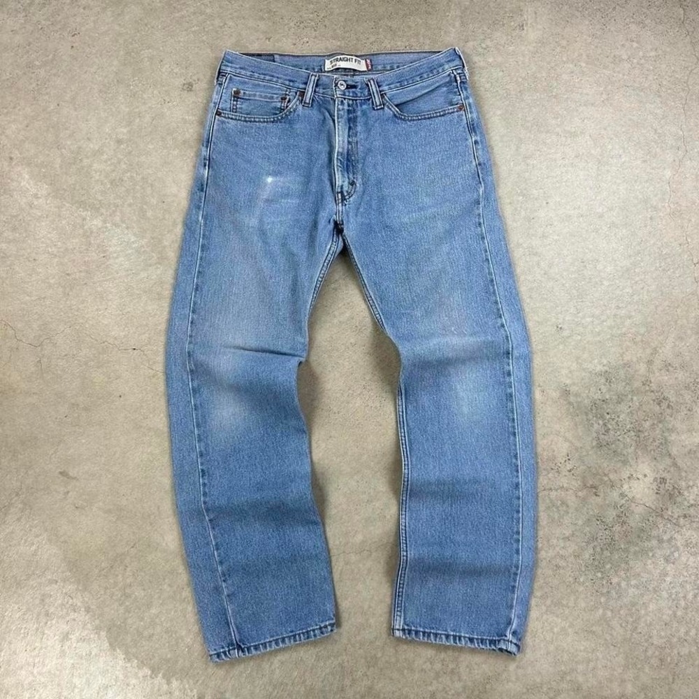 Vintage Levis 505 Jeans Size 34x32 Blue Light Wash Denim Regular Straight‎ Leg